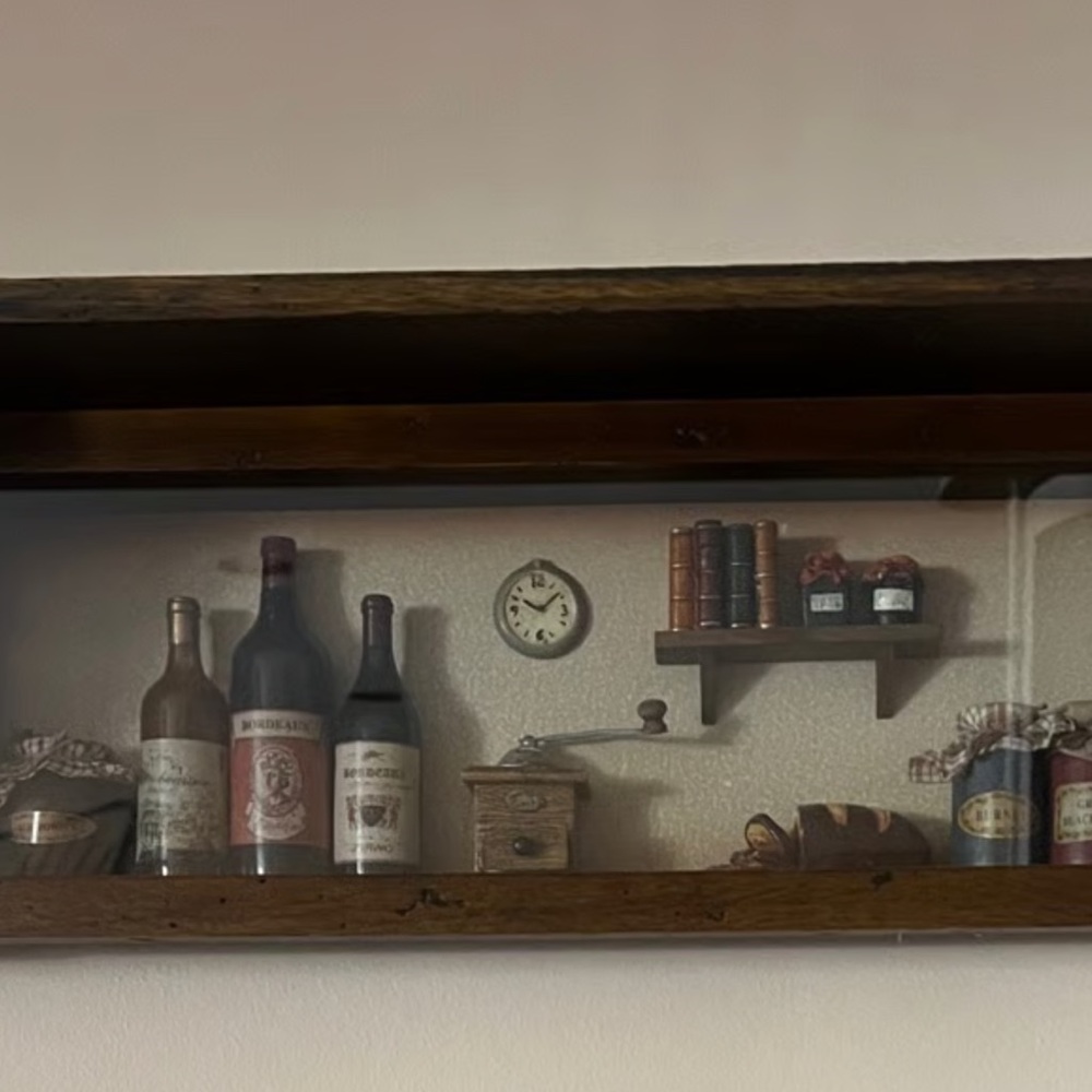 Vintage TUSCAN KITCHEN SHADOW BOX WALL DECOR NPLC Missing Two Pegs